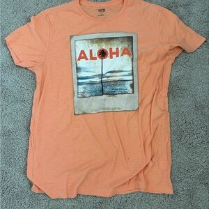 Mossimo Supply Co. Orange Aloha Graphic Tee